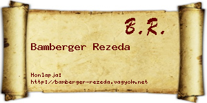 Bamberger Rezeda névjegykártya